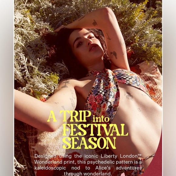 NWT For Love and Lemons Deidre Halter Scarf Top - Picture 2 of 5